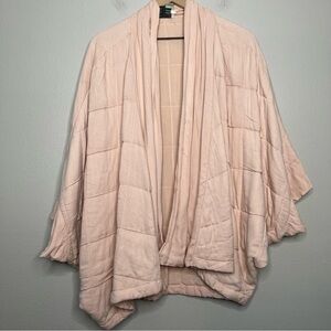 Anthropologie Saturday Sunday Cardigan Kimono Jacket XS/S Pink Quilted Sweater